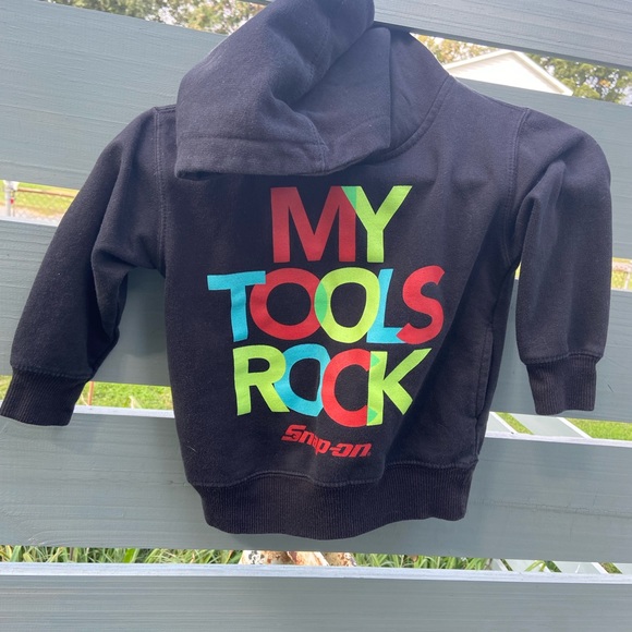Snap On ‘My Tools Rock’ toddler size 2  sweatshirt by Rabbit Skins black hooded - Picture 2 of 6